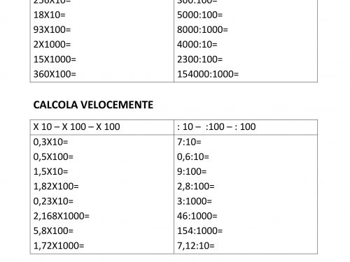 CALCOLA  VELOCEMENTE 10 – 100 – 1000