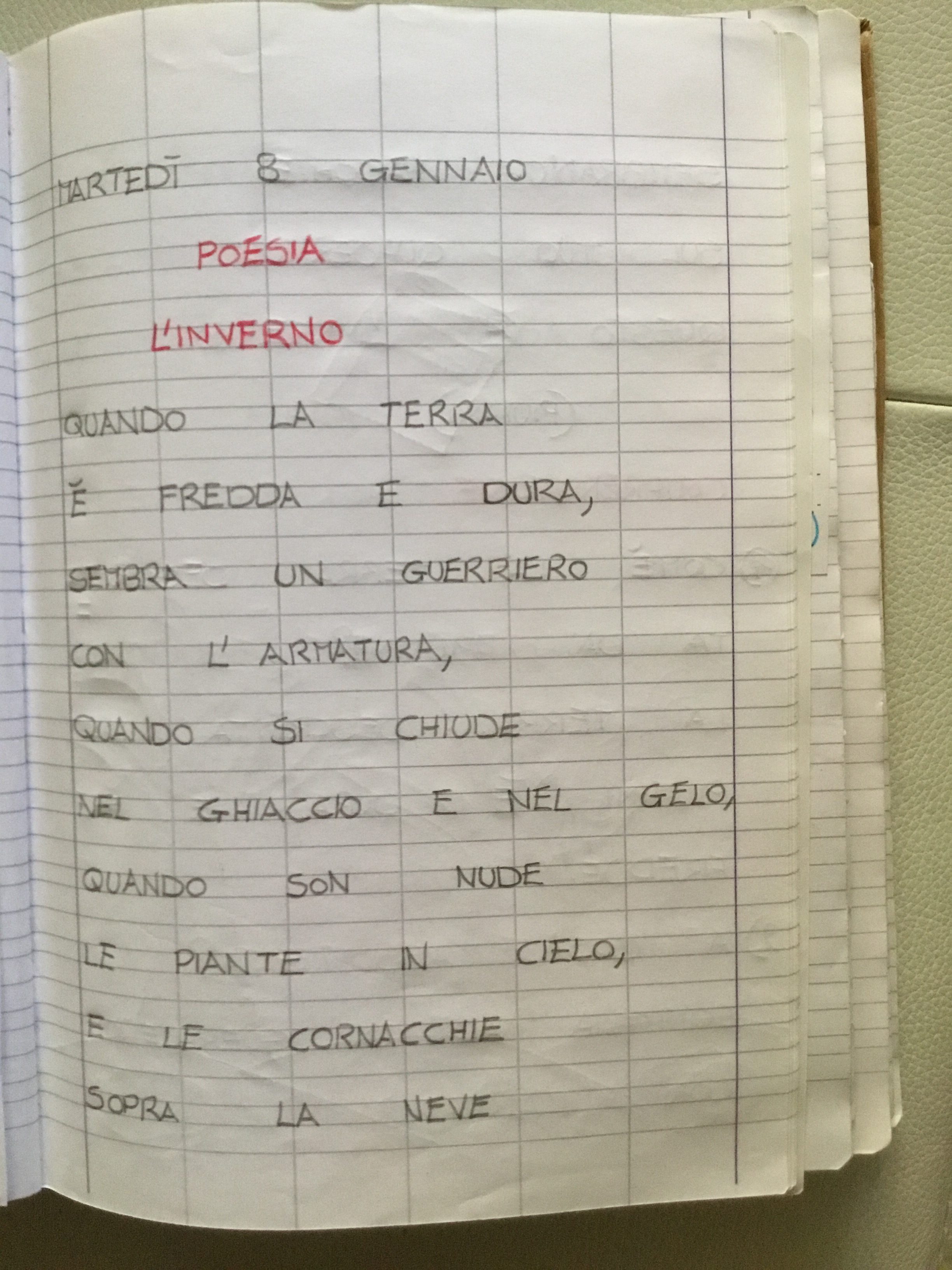 Quaderno Di Italiano Classe Ii L Inverno Blog Di Maestra Mile